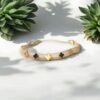 Elegant Gold Mesh Bracelet with Four-Leaf Clover Charms – Trendy Fashion Jewelry - Image 3