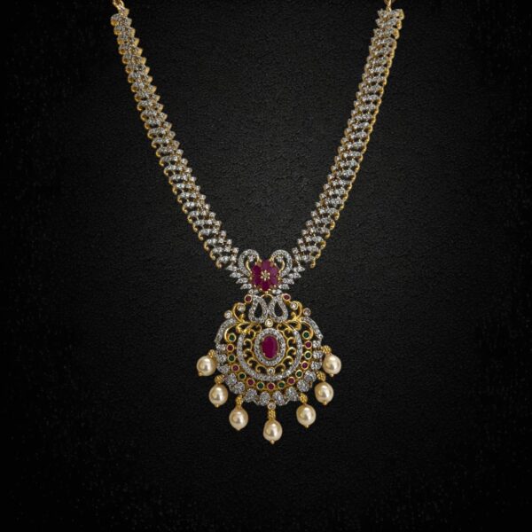 CZ Royal Necklace Set with Matching Earrings – Perfect for Weddings and Festive Occasions - Image 4