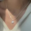 Sterling Silver Oval Pendant Necklace | Minimalist Chain Necklace | Women's Jewelry - Image 3