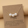 Elegant 3 Pearl Pendant Necklace | Minimalist Gold Chain | Bridal & Everyday Jewelry - Image 3